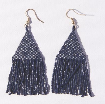 Navy Luxe Petite Fringe Earring