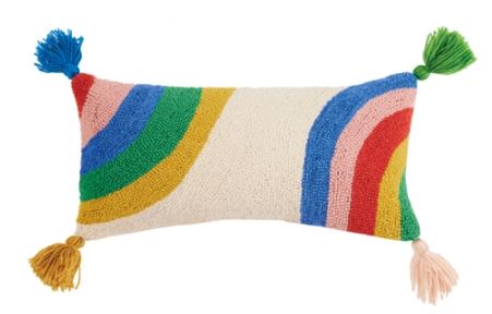 Rainbow With Tassels Hook Pillow