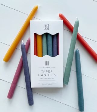 Rainbow Taper Candle Set