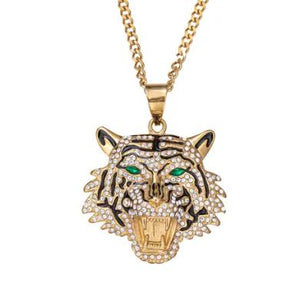 Tiger Head Pendant Necklace