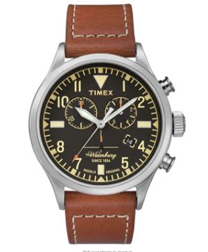 Waterbury Traditional Chronograph 42mm Leather Strap Watch